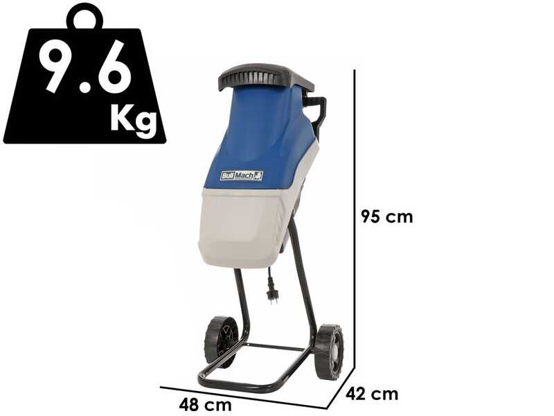 BullMach Tersic 40 - Biotrituradora el&eacute;ctrica - Cuchillas reversibles - Recogedor