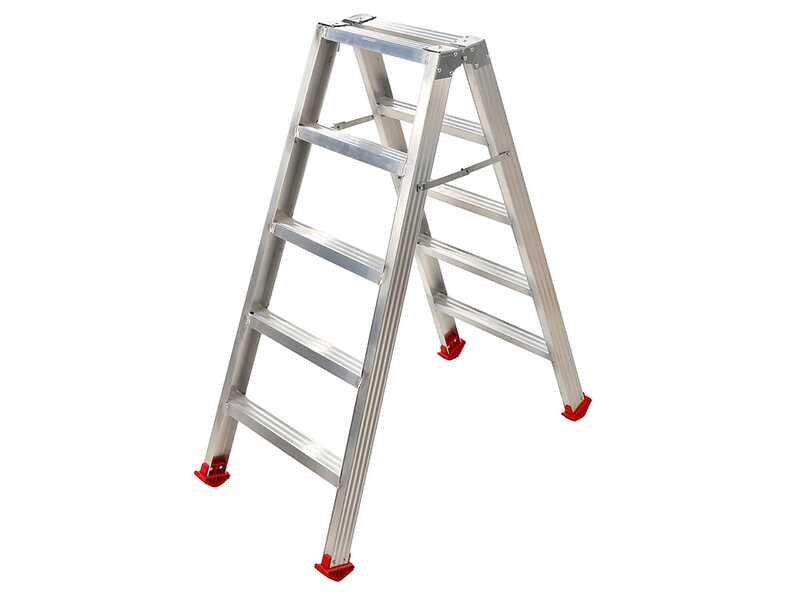 Escalera doble de aluminio 1031, 2x5 pelda&ntilde;os, 1,20 m