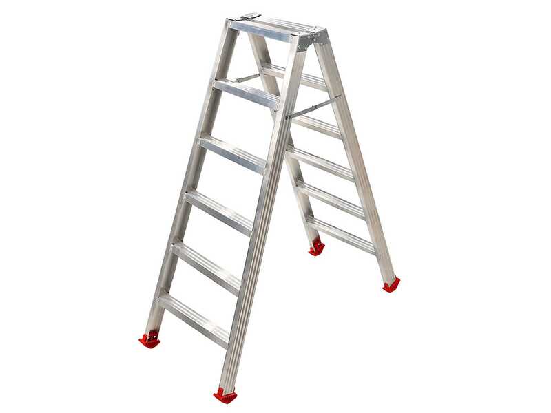 Escalera doble de aluminio 1031, 2x6 pelda&ntilde;os, 1,41 m
