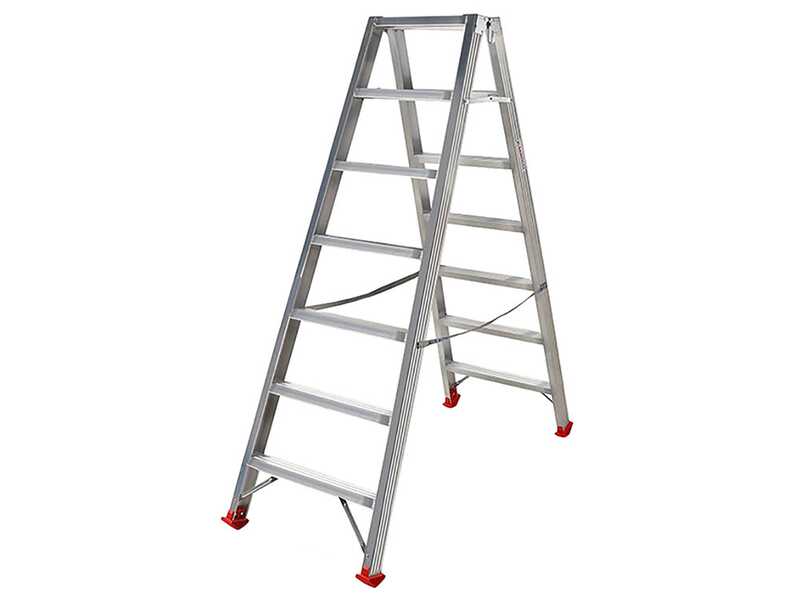 Escalera doble de aluminio 1031, 2x7 pelda&ntilde;os, 1,70 m