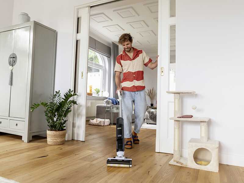 Karcher FCV 3 - Fregadora de baterías - 3 en 1: lava, seca y aspira
