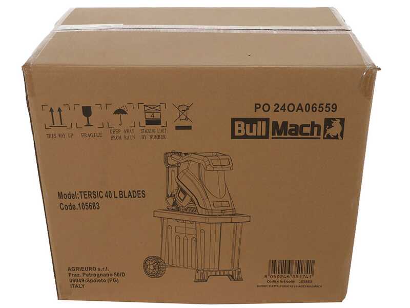 BullMach Tersic 40 L - Biotrituradora el&eacute;ctrica - Con recogedor