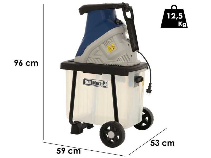 BullMach Tersic 40 L - Biotrituradora el&eacute;ctrica - Con recogedor