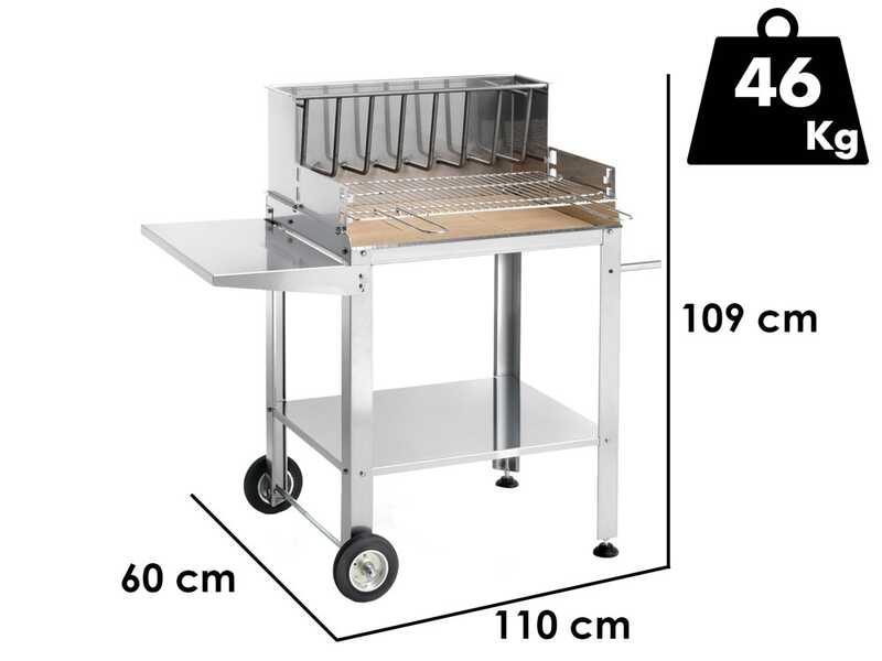 Ompagrill BetSteel 56690/X - Barbacoa de le&ntilde;a y carb&oacute;n