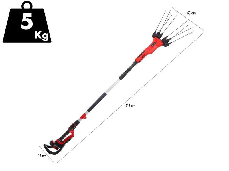 Einhell GE-FS 18/53 - Vareador de aceitunas de bater&iacute;a - P&eacute;rtiga telesc&oacute;pica - 18V 2.5Ah