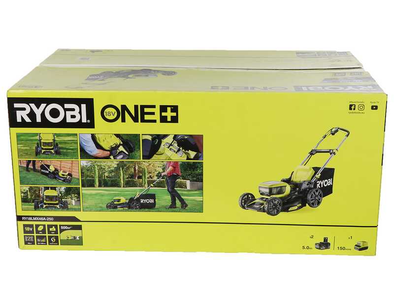 Ryobi RY18LMX46A-250 - Cortac&eacute;sped a bater&iacute;a - 2x 18V/5Ah - Corte de 46 cm