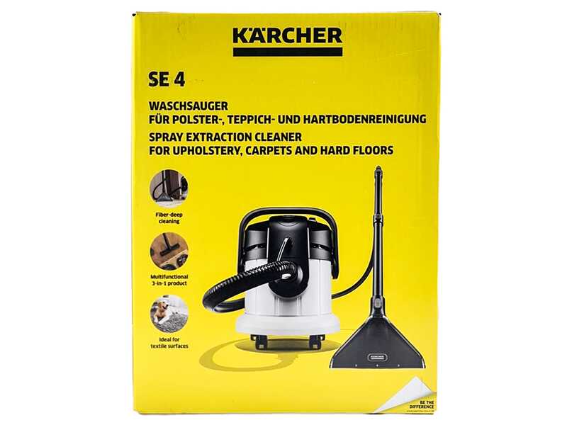 Karcher SE 4 Plus - Lavamoquetas - Aspirador de l&iacute;quidos - Bid&oacute;n agua limpia y sucia 4 L - 1000 W