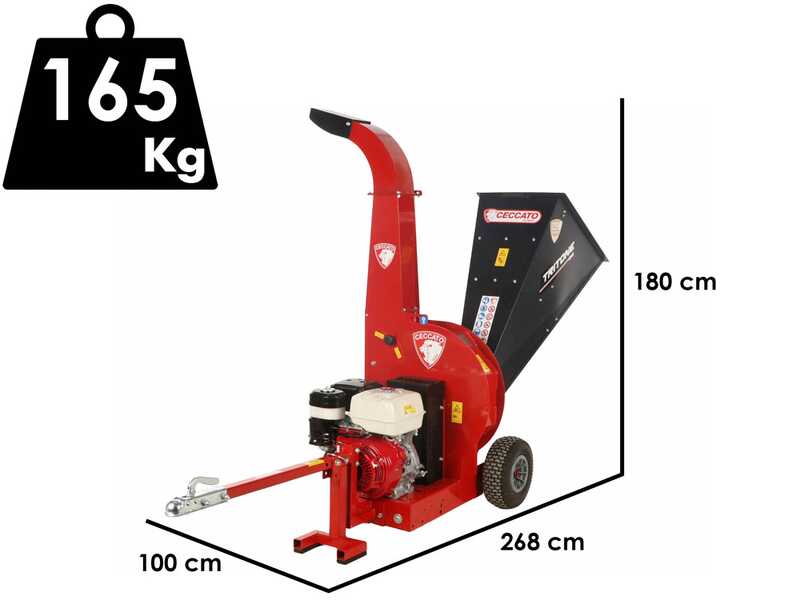 Ceccato Tritone BIG - Biotrituradora de gasolina con ruedas - Motor Honda GX390