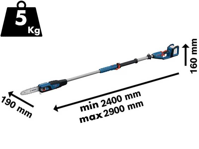 Bosch Professional GKE 18V-25T - Podadora el&eacute;ctrica a bater&iacute;a con p&eacute;rtiga telesc&oacute;pica -18V - BATER&Iacute;A Y CARGADOR NO EST&Aacute;N INCLUIDOS