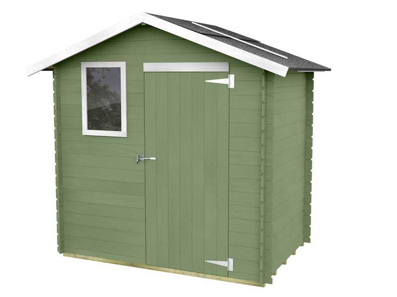Alce Livia 198x130 verde - Caseta de jard&iacute;n de madera - Con ventana frontal - 198x130x205 cm