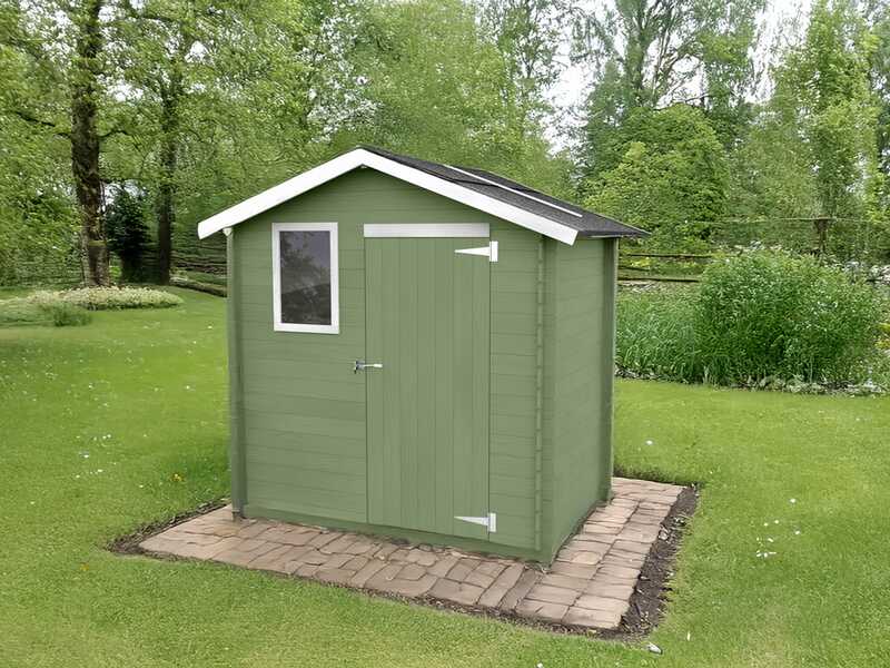 Alce Livia 198x130 verde - Caseta de jard&iacute;n de madera - Con ventana frontal - 198x130x205 cm