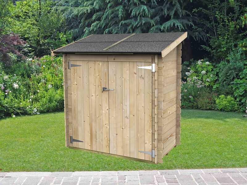 Alce Ambrogio 155x85 - Caseta de jard&iacute;n de madera - Techo a un agua - 155x85x165 cm