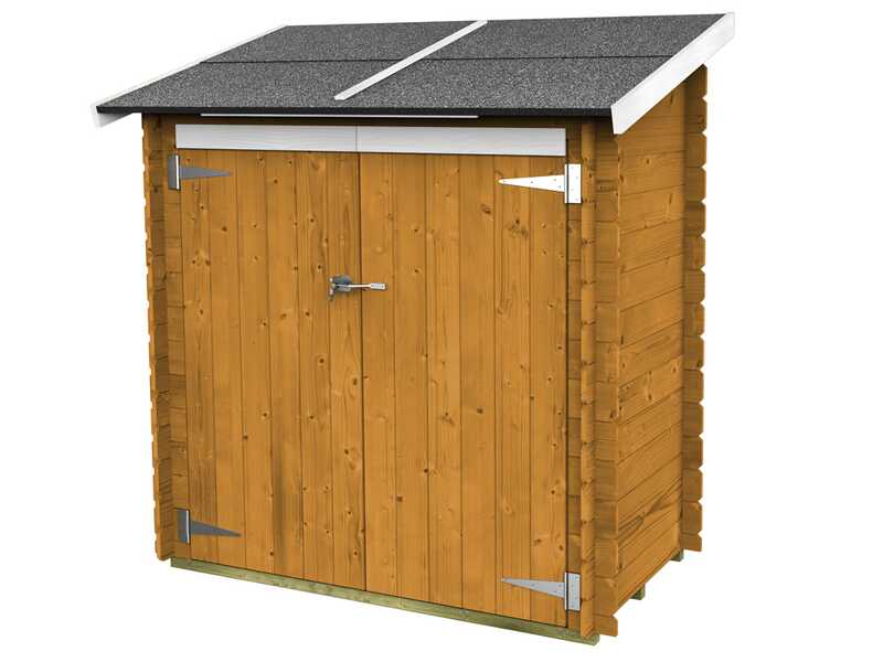 Alce Ambrogio 155x85 larice - Caseta de jard&iacute;n de madera - Techo a un agua - 155x85x165 cm