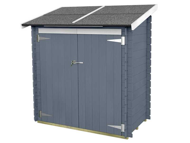 Alce Ambrogio 155x85 Gris - Caseta de jard&iacute;n de madera - Techo a un agua - 155x85x165 cm