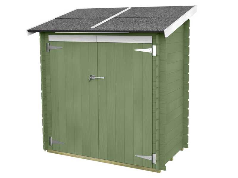 Alce Ambrogio 155x85 Verde - Caseta de jard&iacute;n de madera - Techo a un agua - 155x85x165 cm