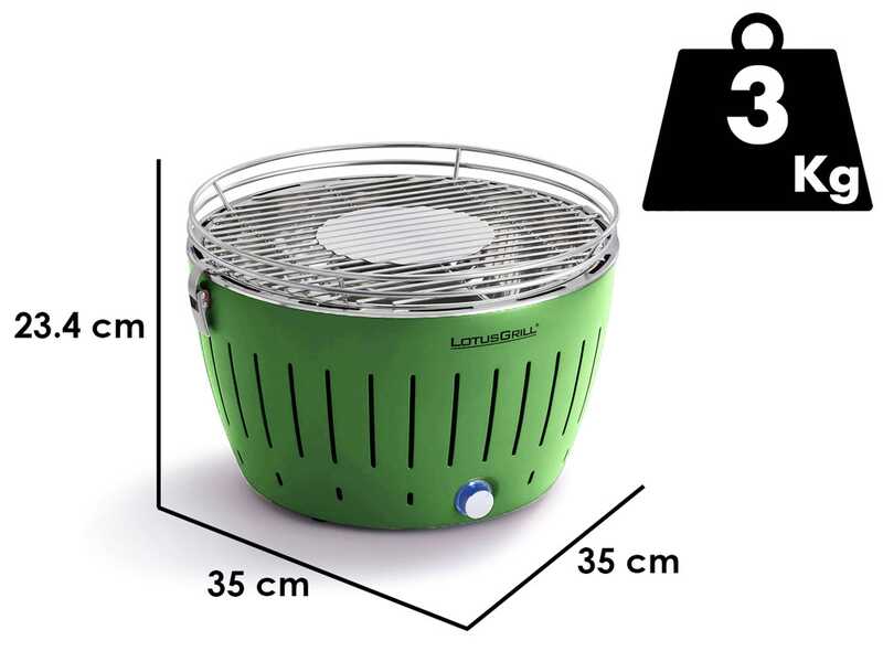 LotusGrill LG G34 U GR - Barbacoa port&aacute;til para exteriores - Verde