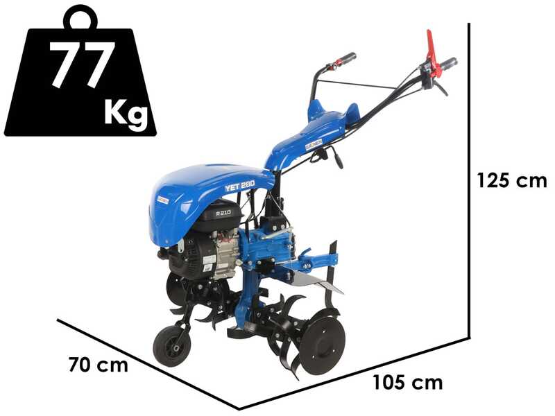 EuroMech YET 280 - Motoazada de gasolina 6,5 HP - Honda GX200