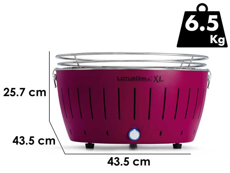 LotusGrill LG G435 U PU - Barbacoa port&aacute;til para exteriores XL - Morada
