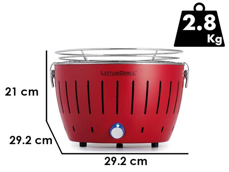 LotusGrill LG G28 U RD - Barbacoa port&aacute;til para exteriores Mini - Roja