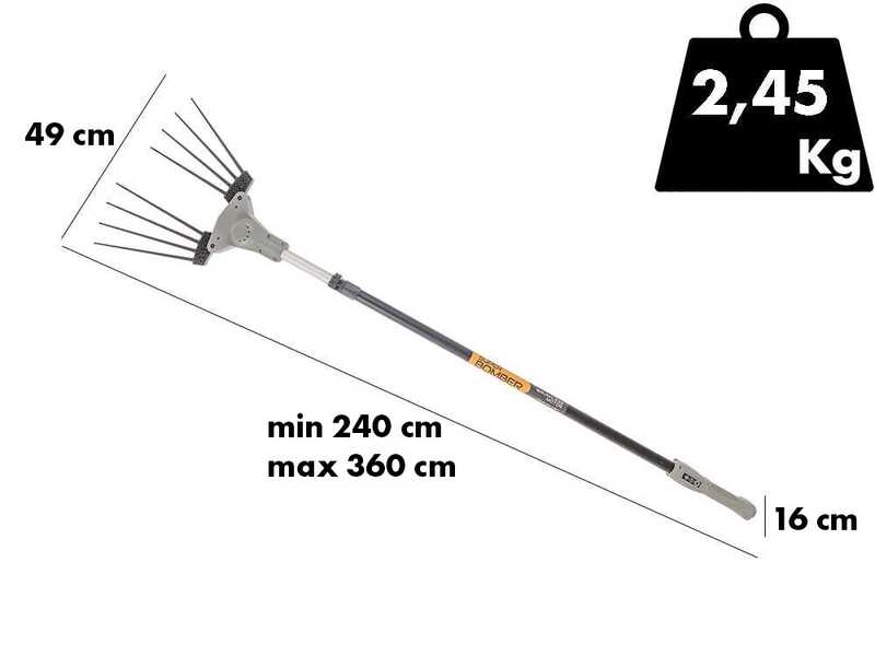 Volpi Super Bomber 195XL - Vareador el&eacute;ctrico a bater&iacute;a - P&eacute;rtiga telesc&oacute;pica 240/360 cm
