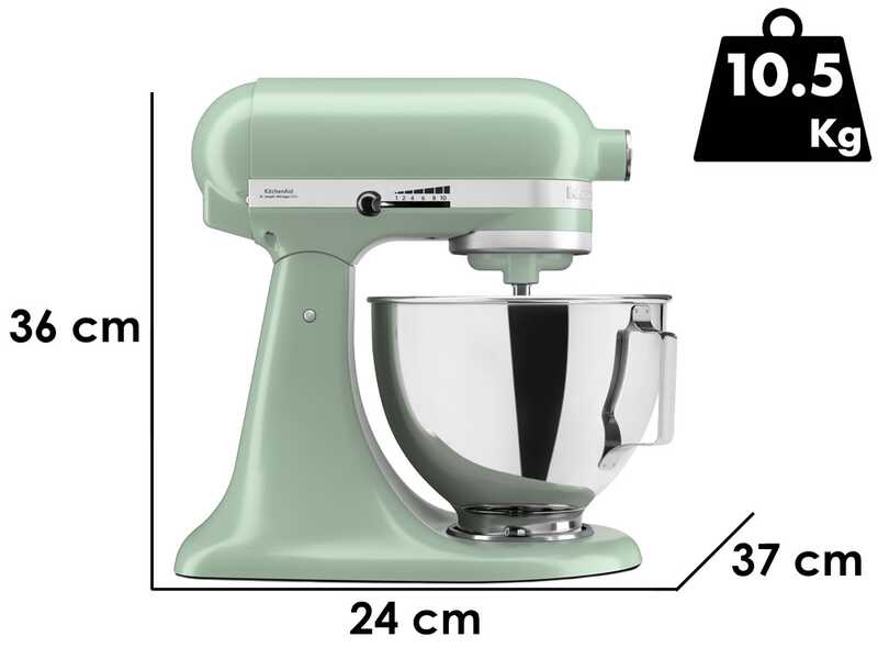 KitchenAid Classic 5KSM95PS-EDC Pistacho - Amasadora planetaria con cabezal inclinable