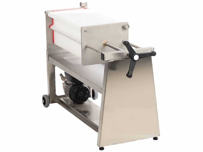 Enotecnica Pillan F40 - Filtro de cartones para vino con carro - Bastidor de acero inoxidable y bomba NOVAX