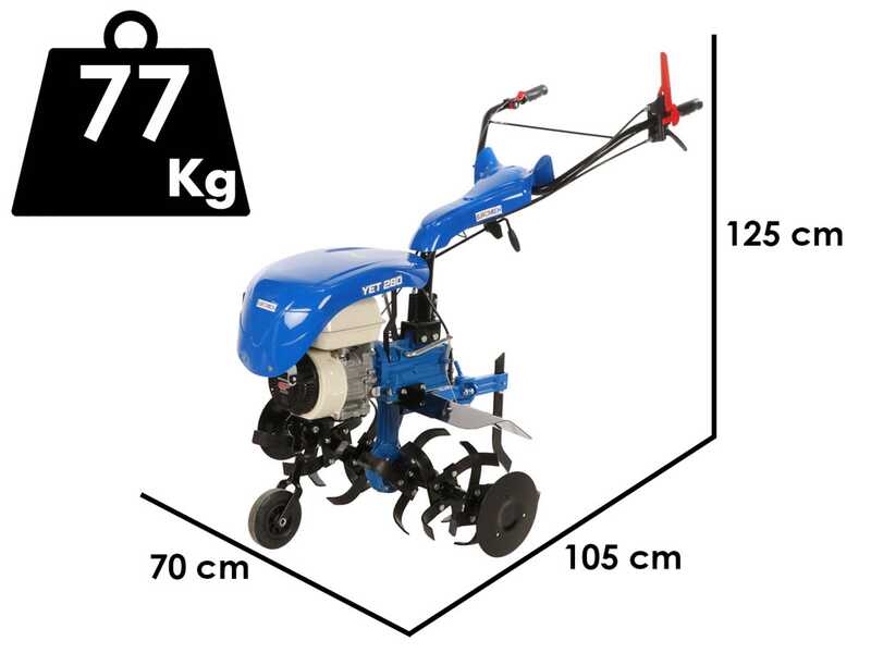EuroMech YET 280 - Motoazada de gasolina - 6,5 HP - Honda GP200