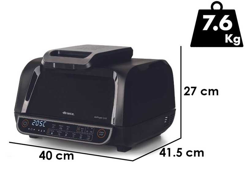 Ariete 4635 Air Fryer Grill - Freidora de aire y plancha 8 L
