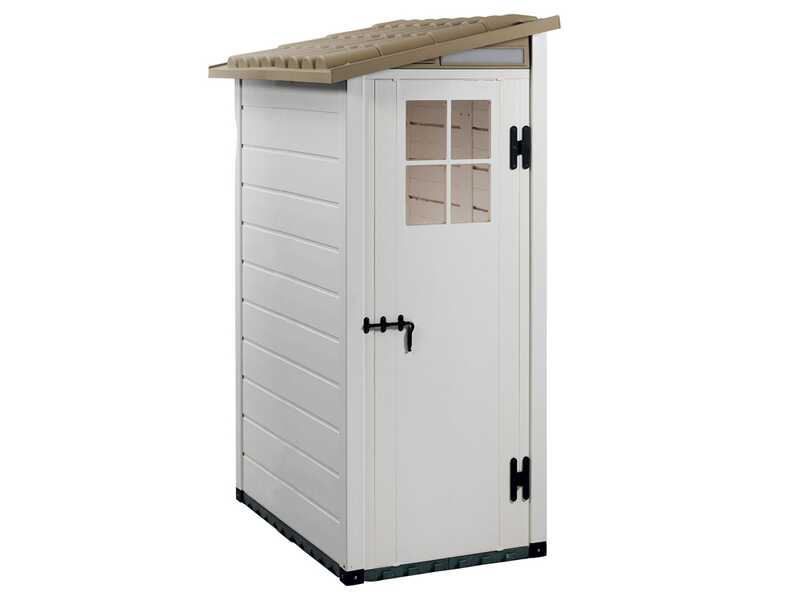 Garofalo Tuscany Evo 100 Terrace - Caseta de jard&iacute;n - Con ventana y puerta de una sola hoja - 82,5 x 122,5 x 201 cm