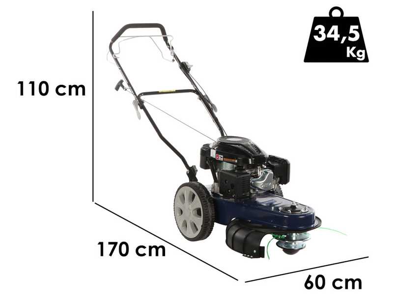 BullMach FAUNO 196-560 - Desbrozadora con ruedas de gasolina de 4 tiempos autopropulsada