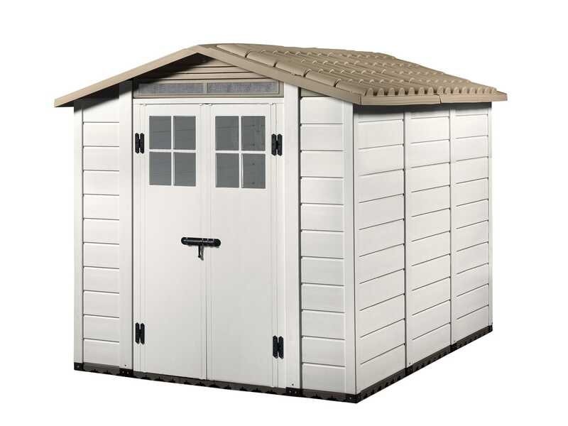 Garofalo Tuscany Evo 240 - Caseta de jard&iacute;n - Con ventanas y puerta de doble hoja - 202,5 x 242,5 x 220 cm