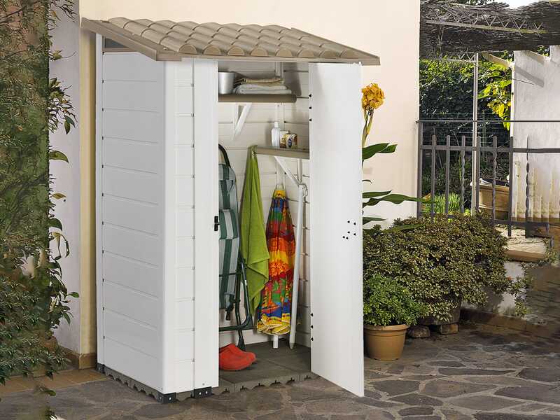 Garofalo Tuscany 100 - Caseta de jard&iacute;n - Con techo a un agua - 122,5 x 82,5 x 201 cm