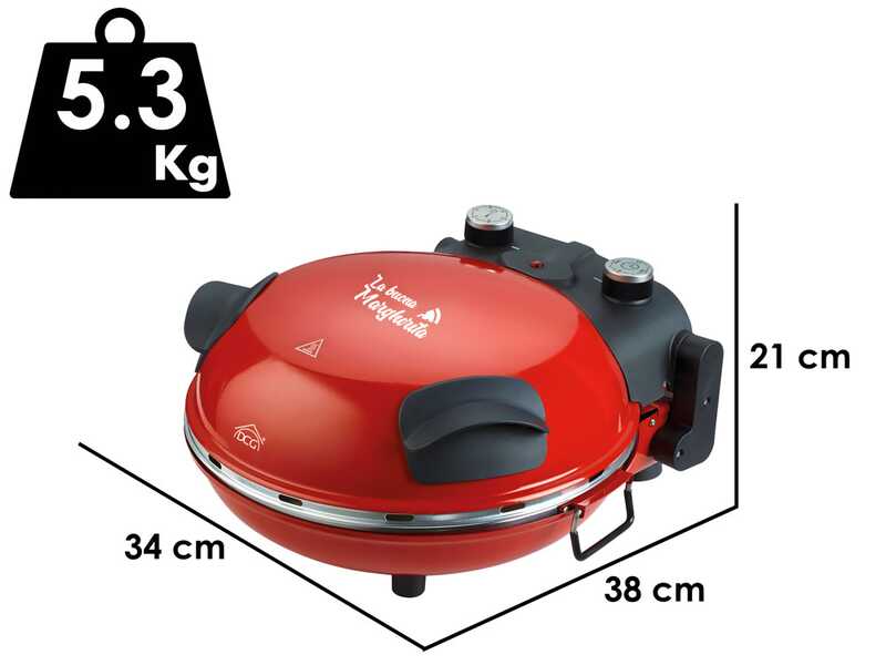 DCG Pizza Maker - Horno el&eacute;ctrico para pizza - Piedra refractaria