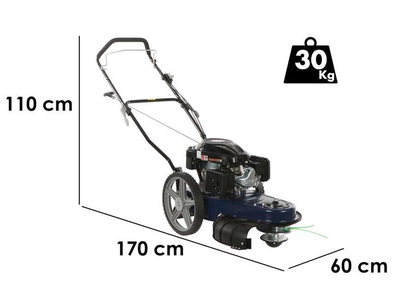 BullMach FALCIA 196-560 - Desbrozadora con ruedas de gasolina de 4 tiempos de empuje