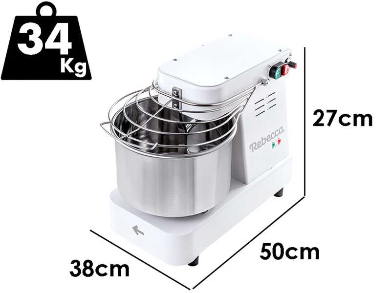 Prismafood Rebecca INV - Amasadora de espiral - 10 velocidades - Capacidad 5 kg