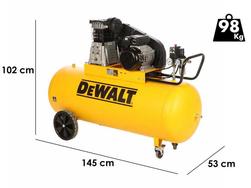 DeWalt DXCMB3M200HE - Compresor de aire el&eacute;ctrico monof&aacute;sico de correa - Motor 3 HP &ndash; 200 L