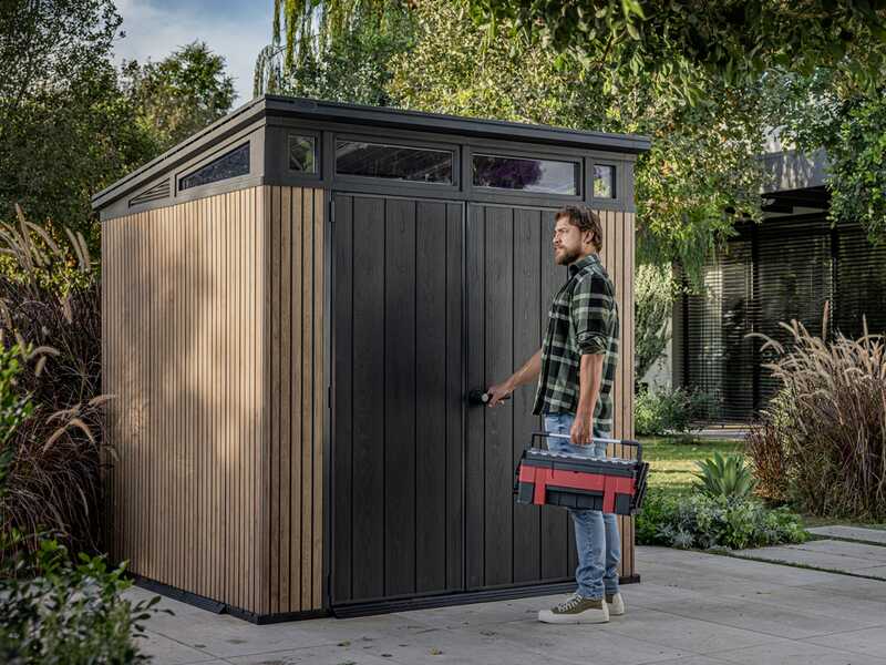 Keter Signature Venetian 7x7 - Caseta de jard&iacute;n - Con puerta de doble hoja - 214x218x226 cm