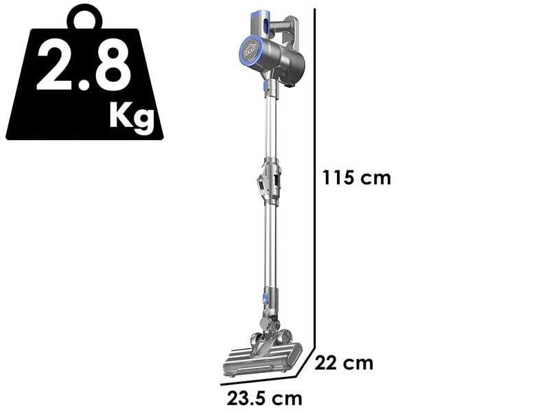 DCG BS5075 - Escoba el&eacute;ctrica recargable sin cable - Bater&iacute;a de litio de 22,2 V/2 Ah
