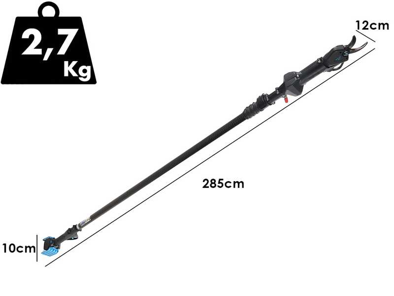 Campagnola NOVA 40 - Tijeras el&eacute;ctricas a bater&iacute;a con p&eacute;rtiga de 150-220 cm - 21,6 V 2,5 Ah - Di&aacute;metro de corte 40 mm