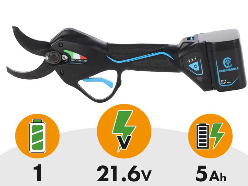 Campagnola NOVA 40 - Tijeras el&eacute;ctricas a bater&iacute;a con p&eacute;rtiga de 150-220 cm - 21,6 V 5 Ah - Di&aacute;metro de corte 40 mm