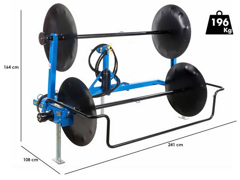 Zanon AVR-250 - Enrollador de mantos para aceitunas - Motor hidr&aacute;ulico - Soporte de doble bobina incluido