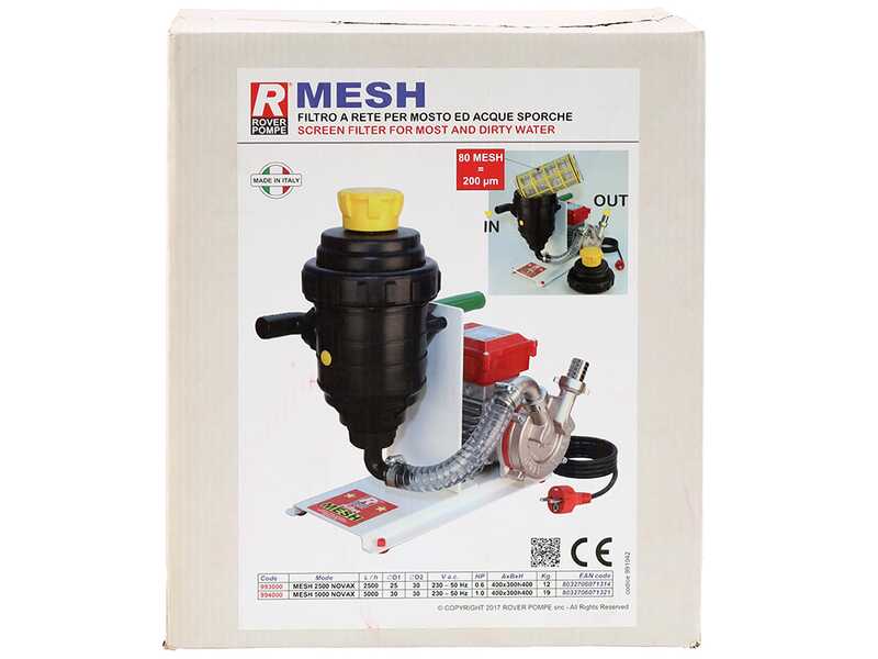 Rover MESH 5000 Novax - Bomba de trasiego para agua sucia con filtro de malla - 1,0 HP