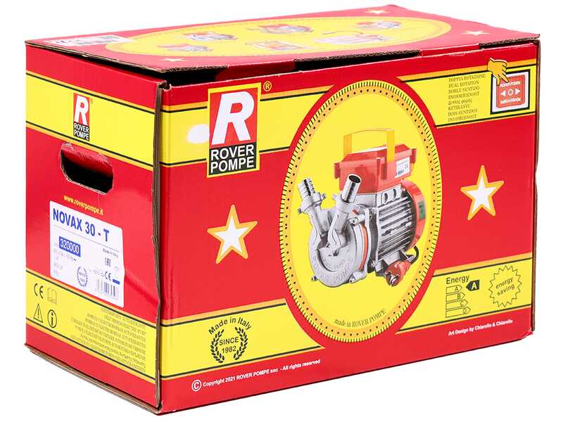 Rover Novax 30 T - Bomba el&eacute;ctrica de trasiego en aleaci&oacute;n antioxidante - Trif&aacute;sica - 400 V