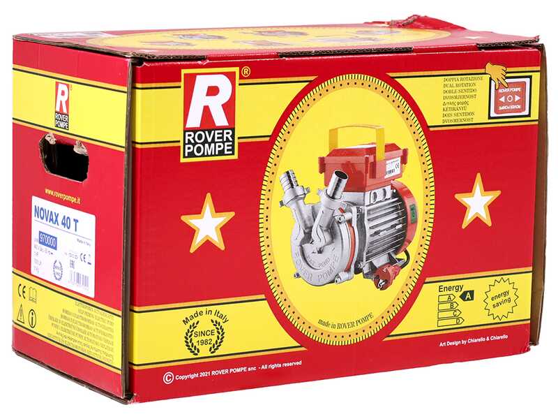Rover Novax 40 T - Bomba el&eacute;ctrica de trasiego en aleaci&oacute;n antioxidante - Trif&aacute;sica - 400 V