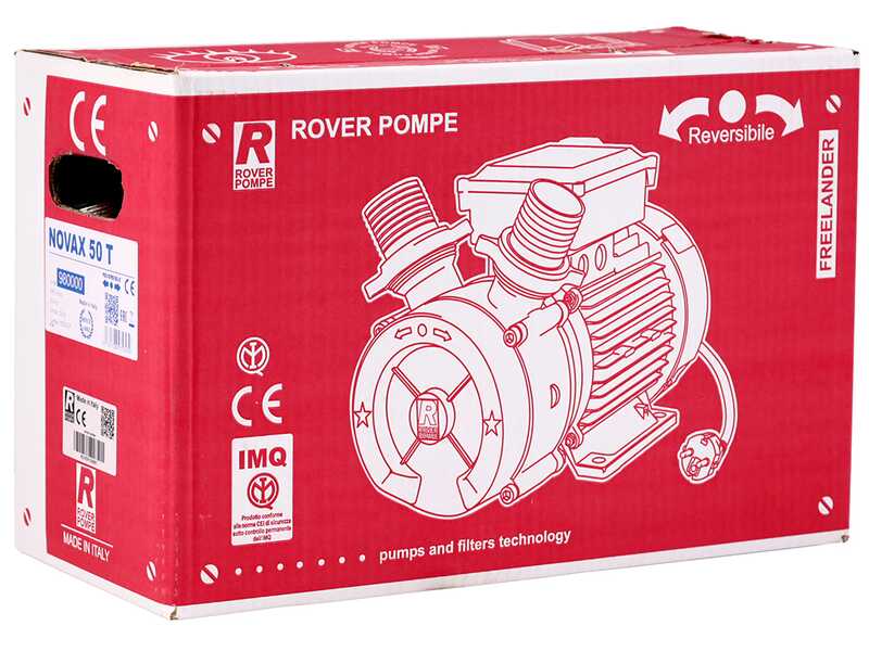 Rover Novax 50 T - Bomba el&eacute;ctrica de trasiego en aleaci&oacute;n antioxidante - Trif&aacute;sica - 400 V