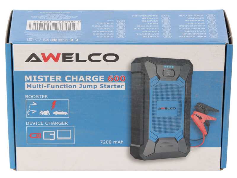 Awelco MISTER CHARGE 600 - Arrancador port&aacute;til multifunci&oacute;n - Power bank