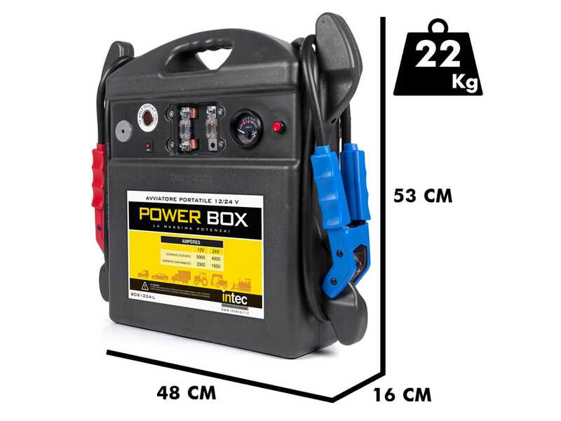 Intec BOS1224-LS - Arrancador profesional port&aacute;til a bater&iacute;a - 12/24V - 9900CA