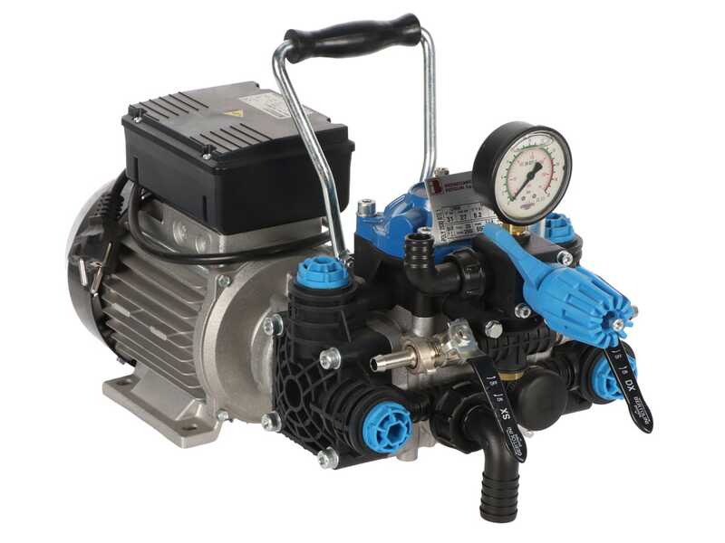 Kit de motobomba el&eacute;ctrica para pulverizaci&oacute;n con carro - Bertolini Pumps POLY 2025 H.P. RTE.1 - Para productos qu&iacute;micos y &aacute;cidos