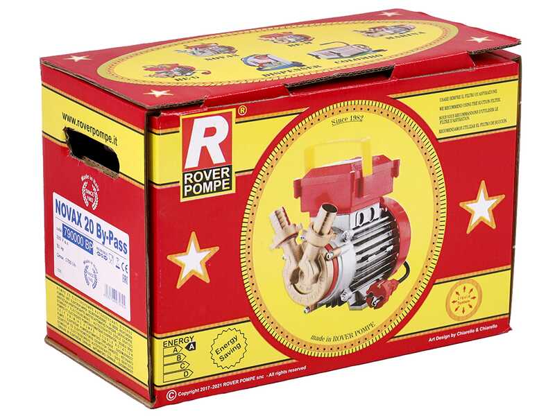 Rover Novax 20 By-Pass - Bomba el&eacute;ctrica de trasiego en aleaci&oacute;n antioxidante - Monof&aacute;sica - 230 V