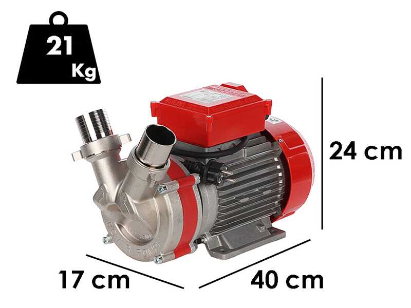 Rover Novax 50 M - Bomba el&eacute;ctrica de trasiego en aleaci&oacute;n antioxidante - Monof&aacute;sica - 230 V